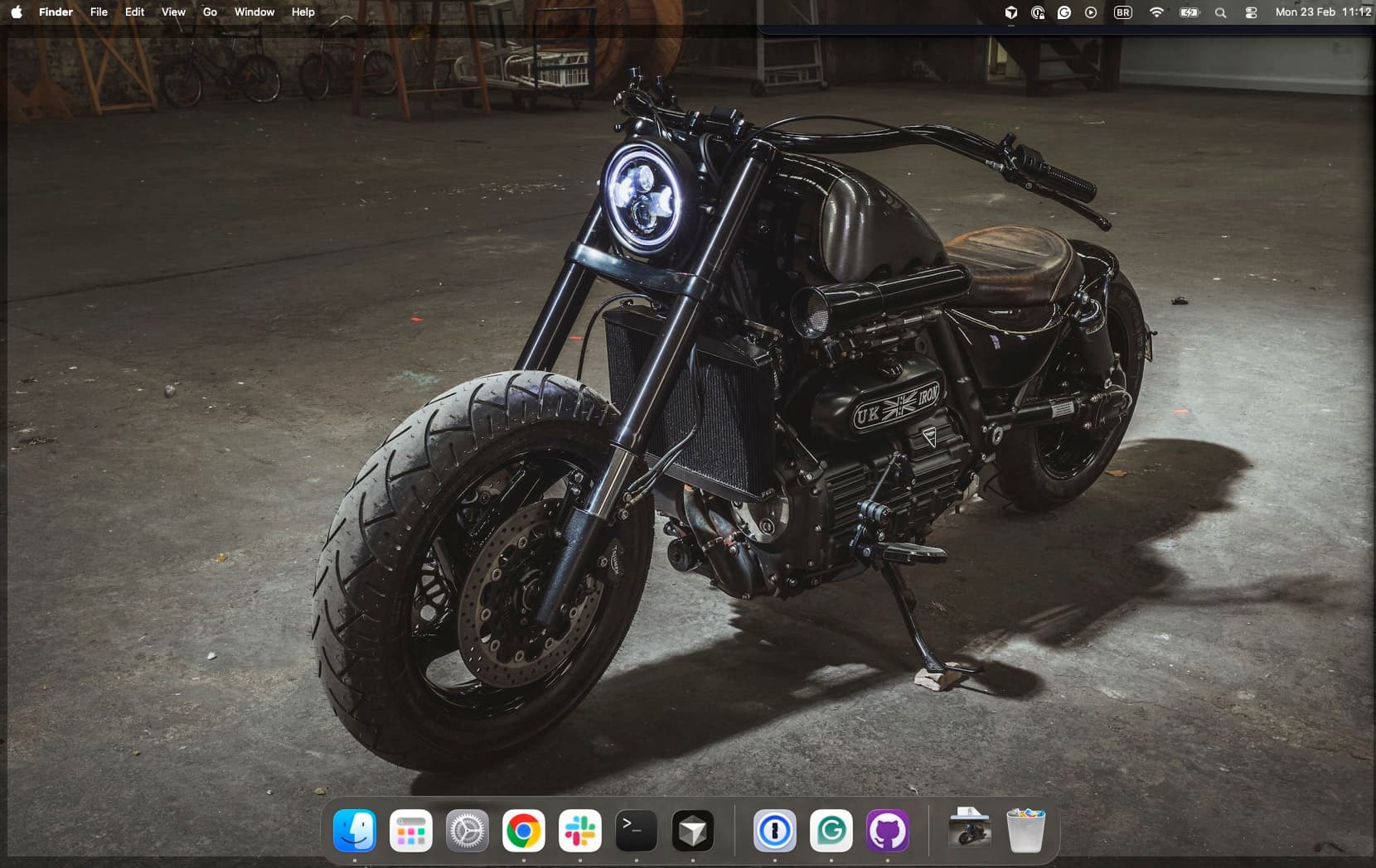 Alec's desktop — Triumph Rocket 3 custom wallpaper (image from internet)
